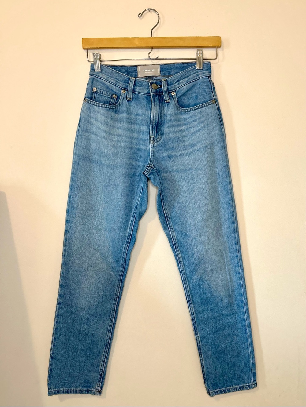 Everlane The Summer Jean Light Wash Straight Denim Size 23 Organic Cotton EUC